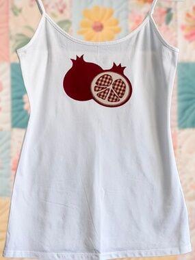 Pomegranate Patchwork Medium White Old Navy Cami Tank Top